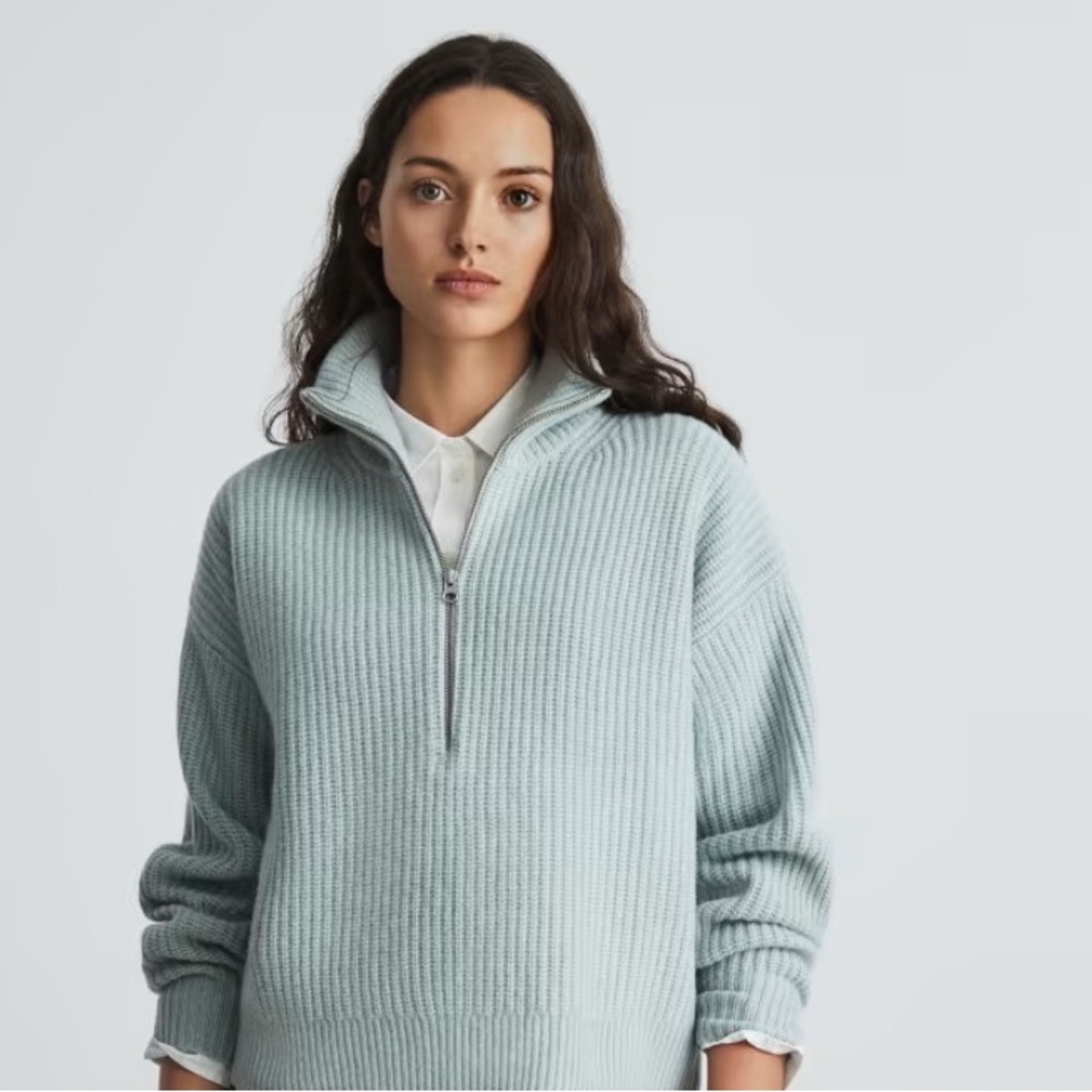 Everlane Felted Merino Half-Zip Sweater